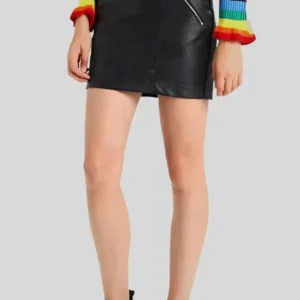 Lizzy Black Leather Skirt – Classic Elegance in Genuine Leather