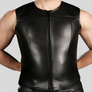 Men’s Biker Style Leather Vest – Classic Motorcycle Fashion