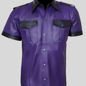 Men’s Purple Leather Shirt – Unique Fashion Style Statement