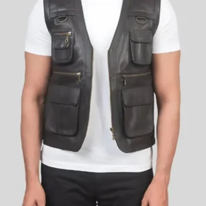 Men’s Safari Leather Vest – Adventure-Inspired Outdoor Style