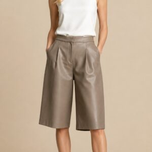 Women’s Classy Design Genuine Leather Shorts